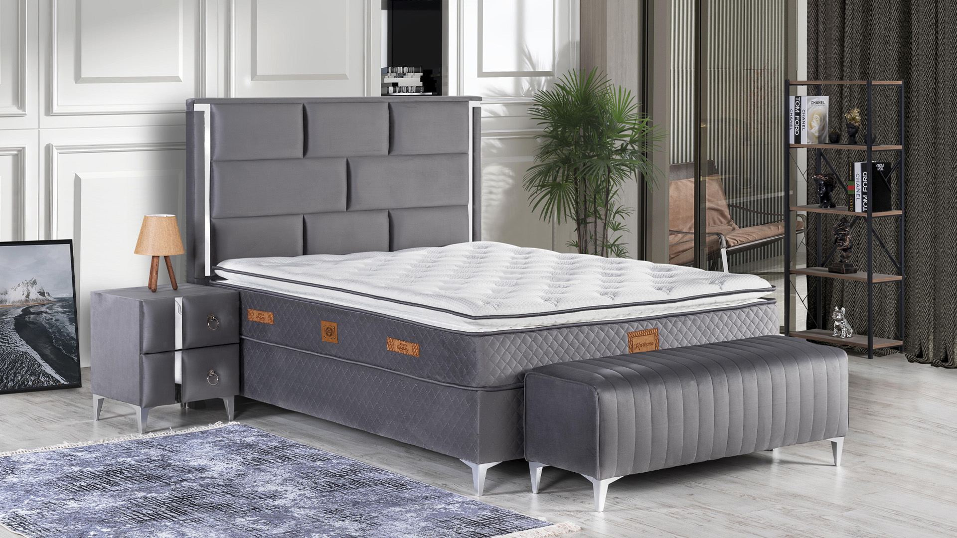 BED BASE HEADBOARD SET